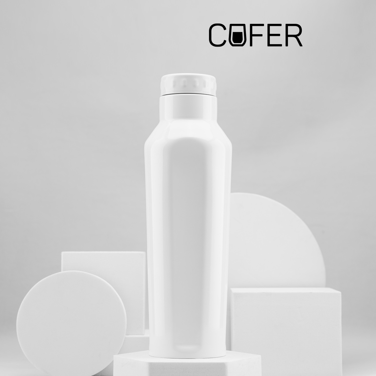 Термобутылка для напитков E-shape (белый)-0