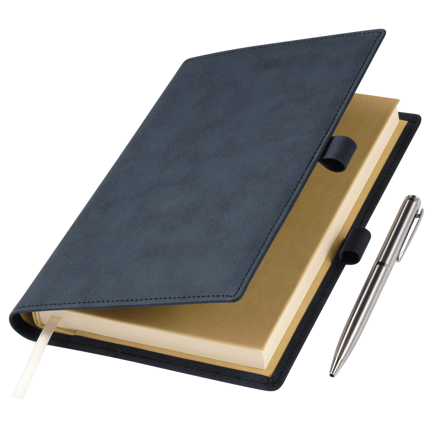 Ежедневник-портфолио Clip NEO недатированный в подарочной коробке, синий (в комплекте ручка Sonata BP серебро)-0