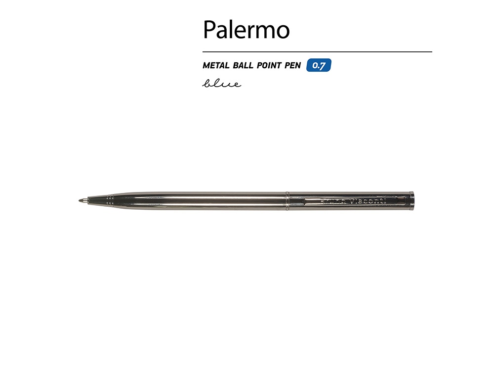 Ручка шариковая автоматическая BrunoVisconti® PALERMO цвет корпуса вороненая сталь, 0.7 мм-1