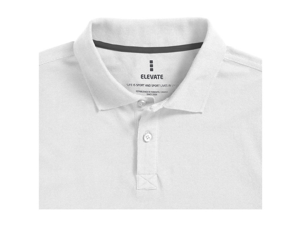 Рубашка поло Oakville мужская с длинным рукавом, белый-3