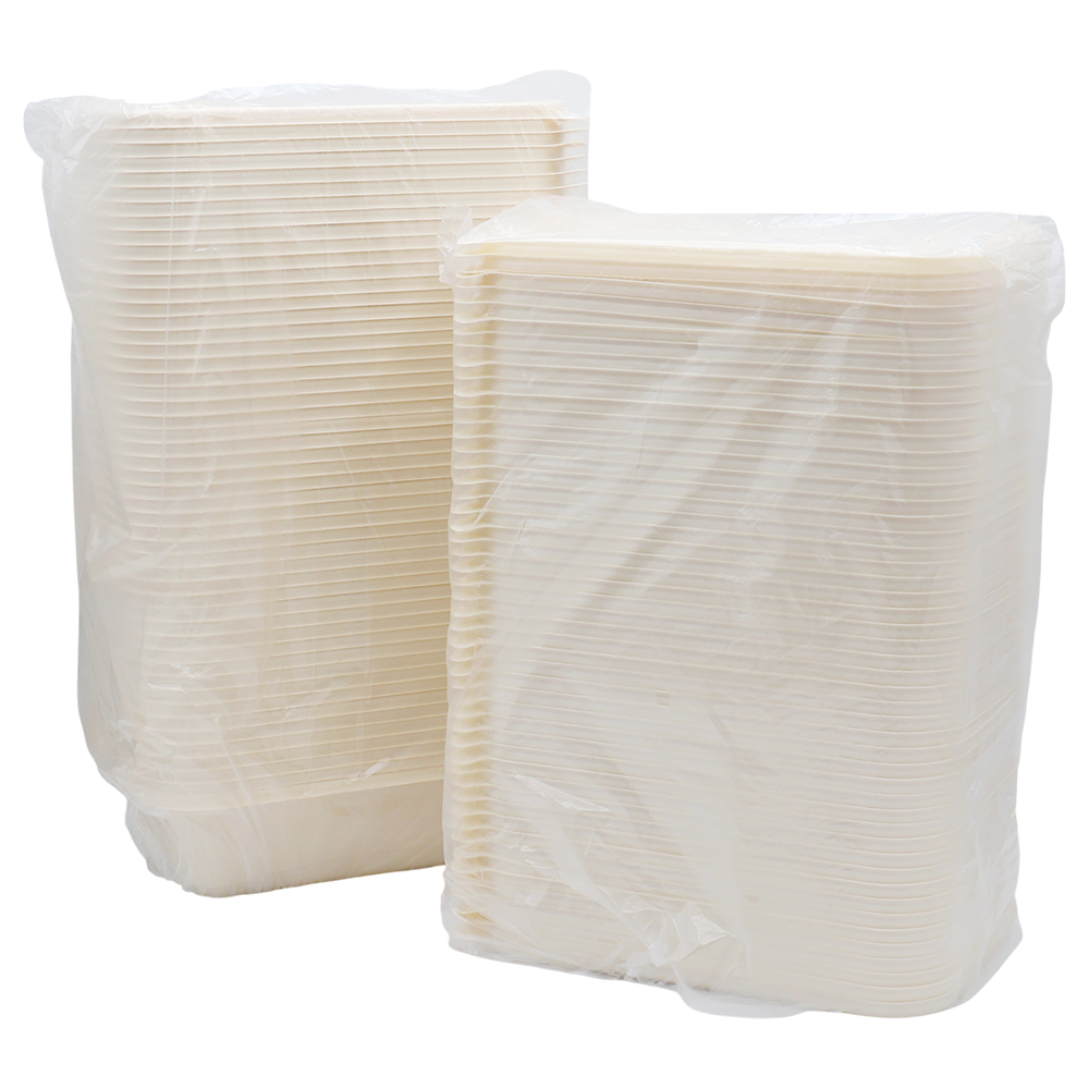 Набор контейнеров с крышкой из кукурузного крахмала, Белый-1