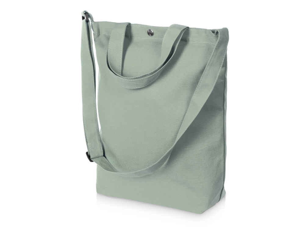 Сумка Helfer из хлопка на кнопке с регулирующейся лямкой, оливковый-1