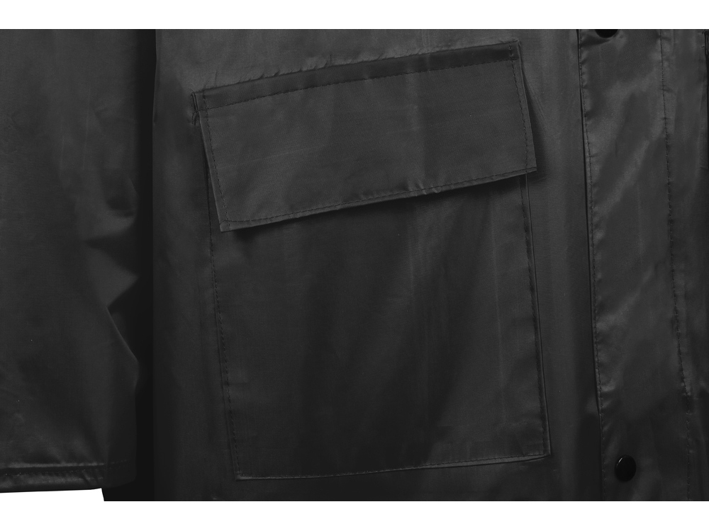 Длинный дождевик Lanai  из полиэстера со светоотражающей тесьмой, черный-7