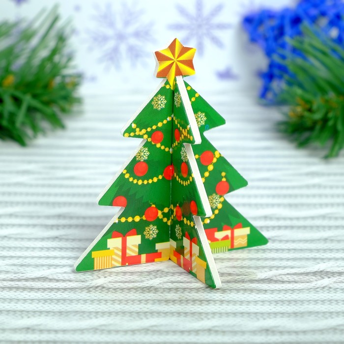 Конструктор фигурки&amp;quot;Сани Деда мороза&amp;quot; 3Д   3564572, Голубой/Белый-3