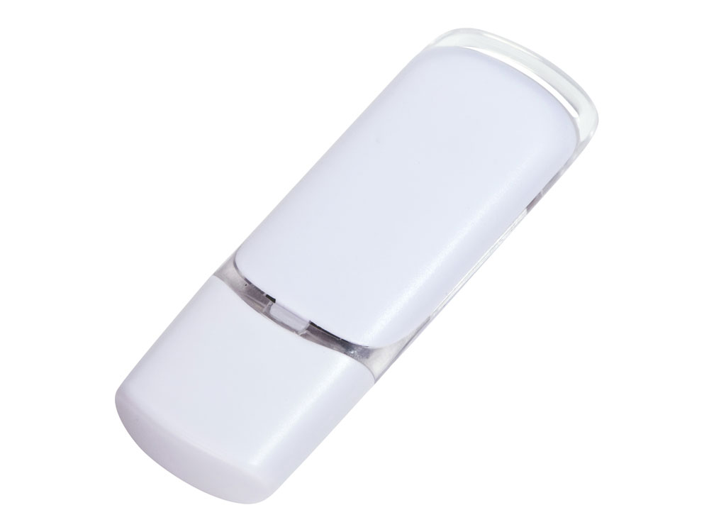 Флешка промо прямоугольной классической формы с цветными вставками, 32 Гб, белый-2