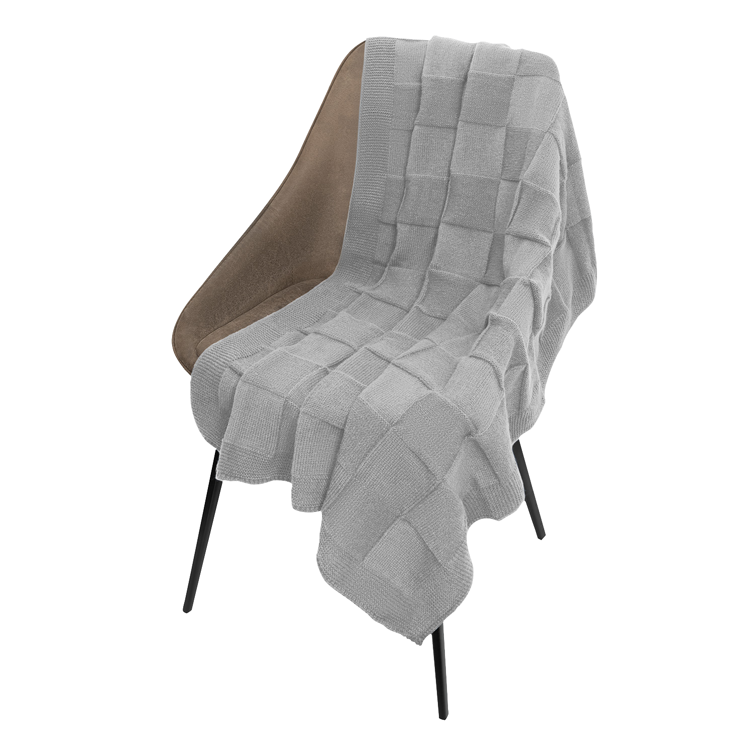 Плед Cella Soft вязаный, 160*90 см, серый-0