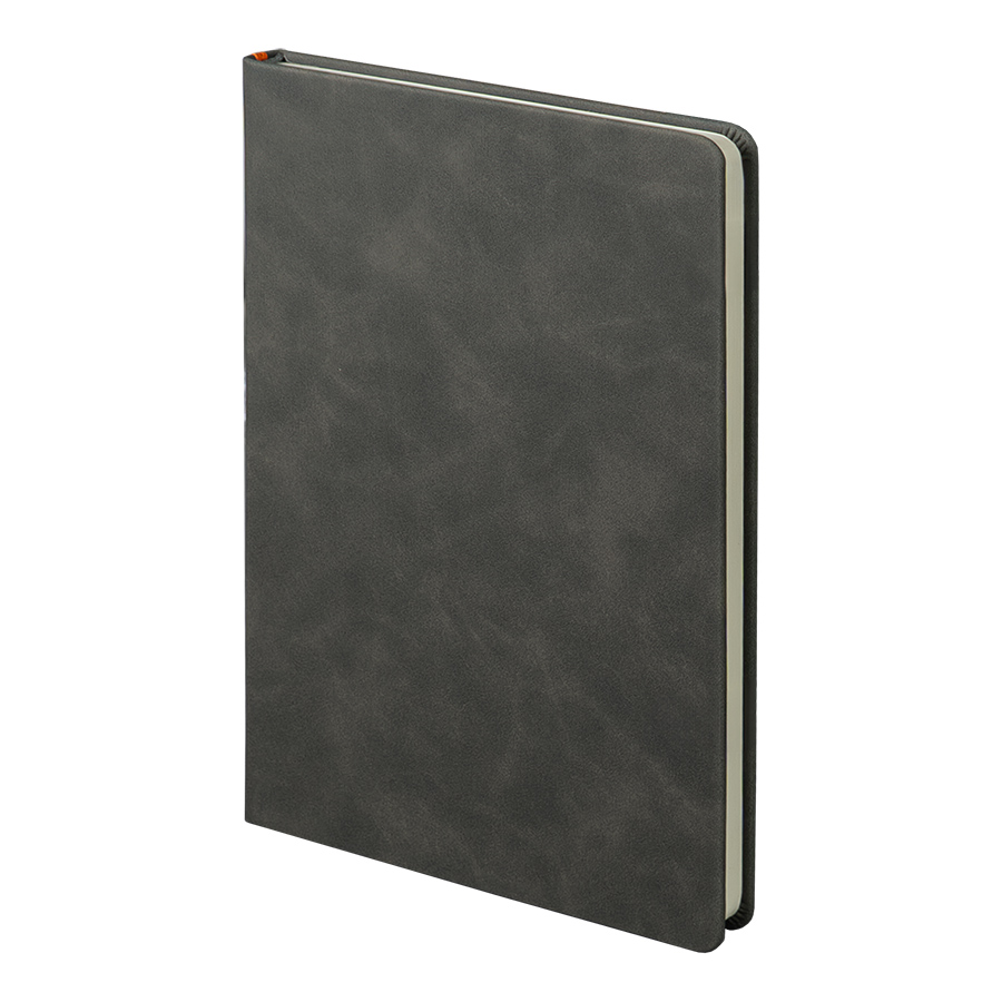 Ежедневник недатированный Muse, темно-серый, А5, с оранжевой декоративной полосой, блок в линейку, темно-серый, оранжевый-0