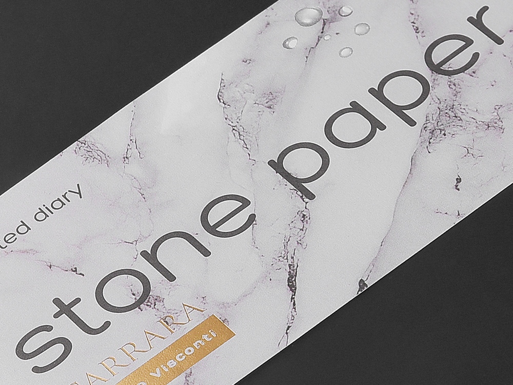 Ежедневник с каменной бумагой недатированный А5 Carrara, черный-6