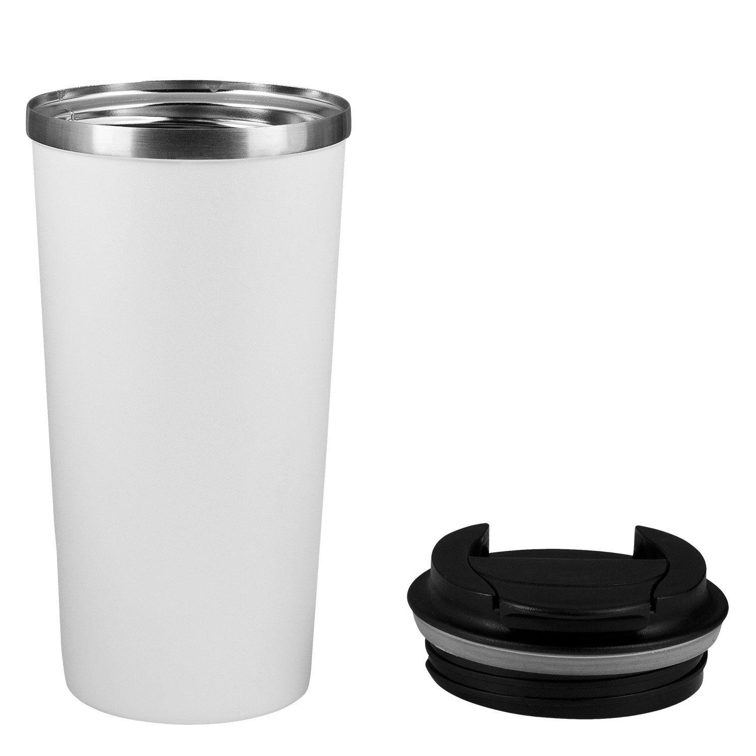 Термокружка вакуумная Палермо (Palermo), белая, зернистое покрытие-3