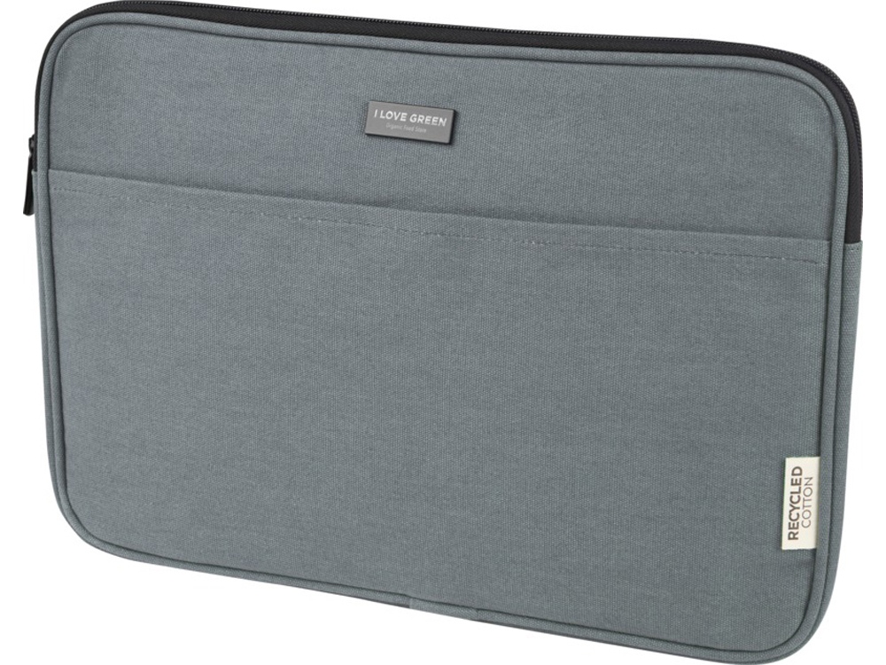Чехол для 14-дюймового ноутбука Joey объемом 2 л из брезента, переработанного по стандарту GRS, серый-6