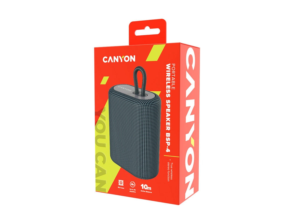 Портативная беспроводная колонка Canyon BSP-4, 5W, 1200mAh, серая-5