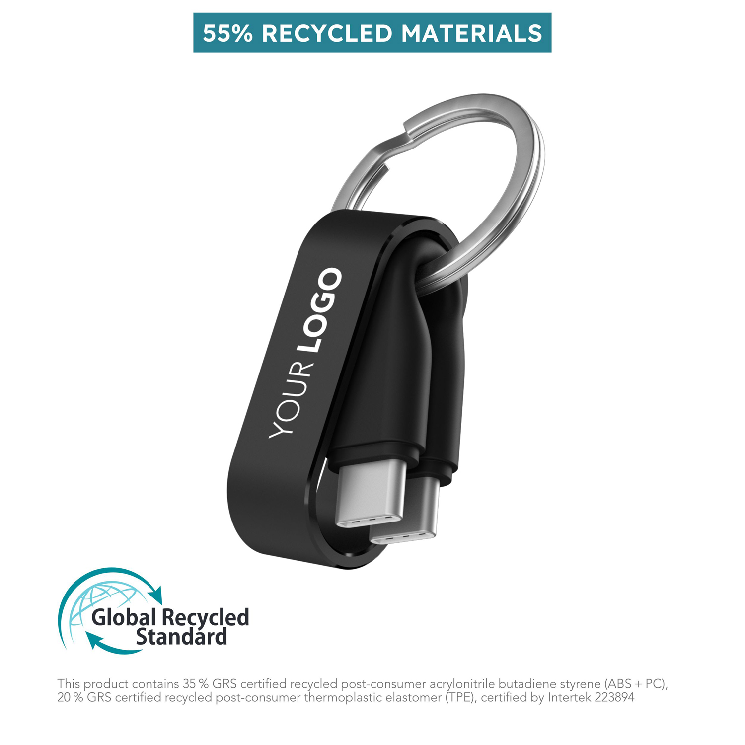 Кабель-брелок для быстрой зарядки Zweins C, черный-6