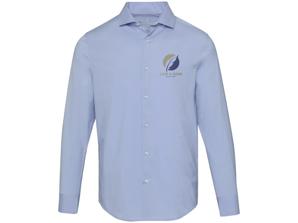 Carnelian мужская рубашка из поплина - Голубой-4