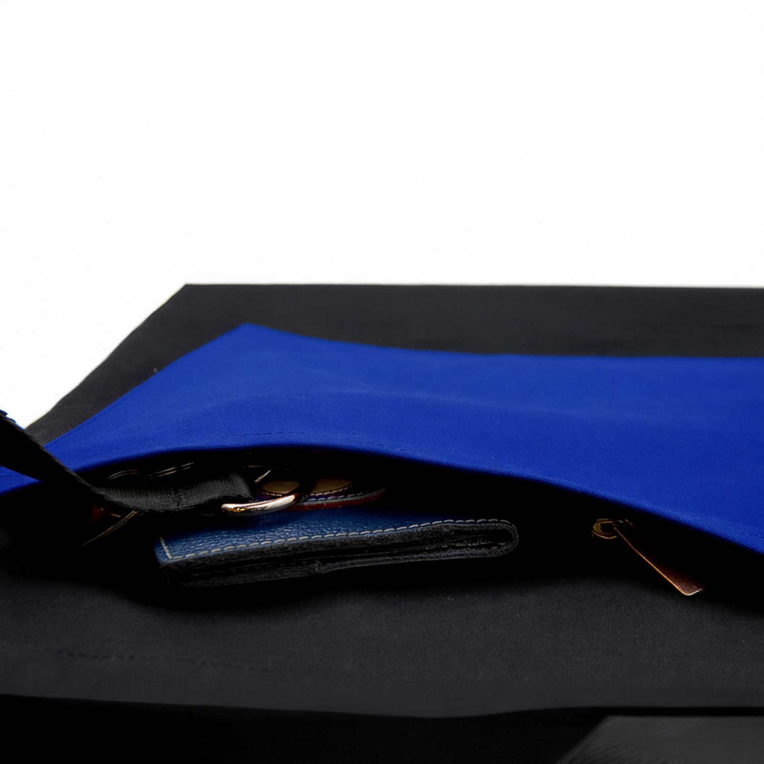 Шоппер Superbag Big Pocket, с карманом на молнии (черный с синим)-4