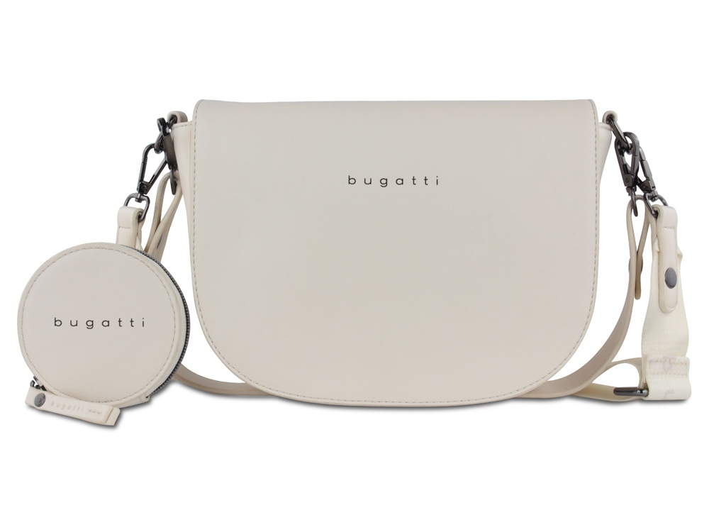 Сумка наплечная женская BUGATTI Almata, с кошельком, бежевая, полиуретан, 27х6х18,5 см-1