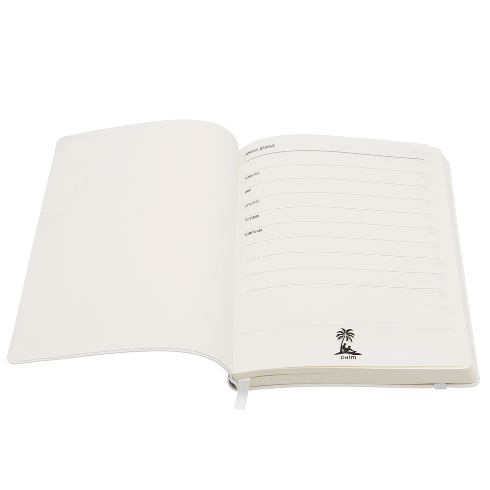 Ежедневник A5 недатированный Dante в мягком переплёте софт-тач, Белый-1