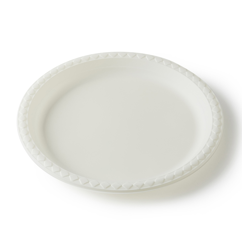 Тарелка круглая из кукурузного крахмала, Белый-0