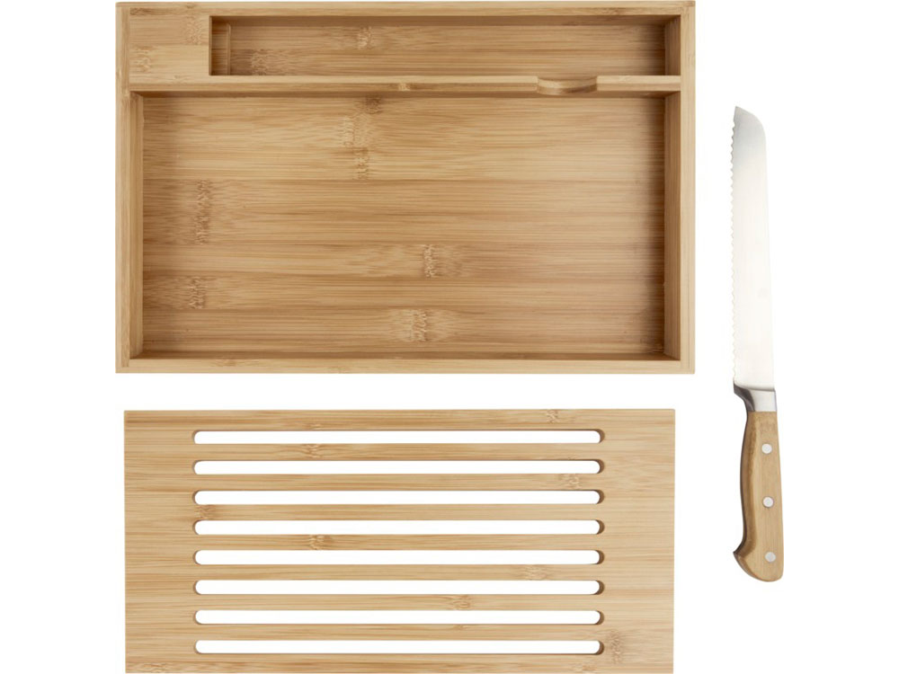 Бамбуковая разделочная доска с ножом Pao-3