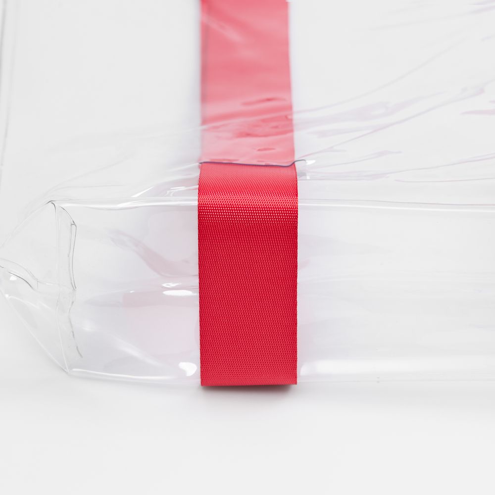 Шопер Clear Fest, ver.2, прозрачный с красными ручками-2