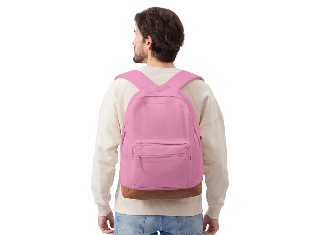 Рюкзак Shammy с эко-замшей для ноутбука 15, пыльно-розовый-10