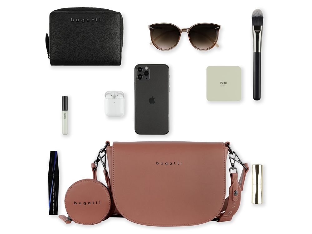 Сумка наплечная женская BUGATTI Almata, с кошельком, абрикосовая, полиуретан, 27х6х18,5 см-5