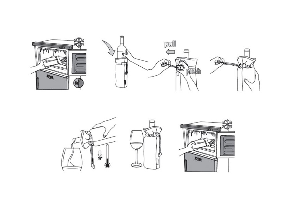 Охладитель для бутылки вина Keep cooled из ПВХ в виде мешочка, черный-3