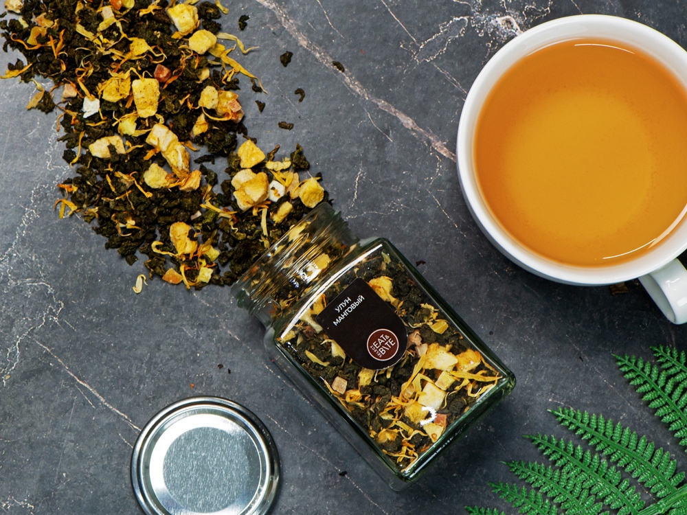 Чай манговый улун, серия Bouquet, стеклянная банка-5