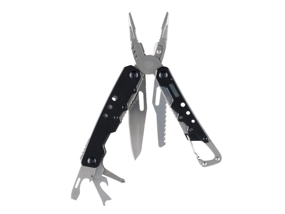 Мультитул Stinger, 105x40 мм, 12 функций, сталь, чёрно-серебристый, в комплекте нейлоновый чехол-1