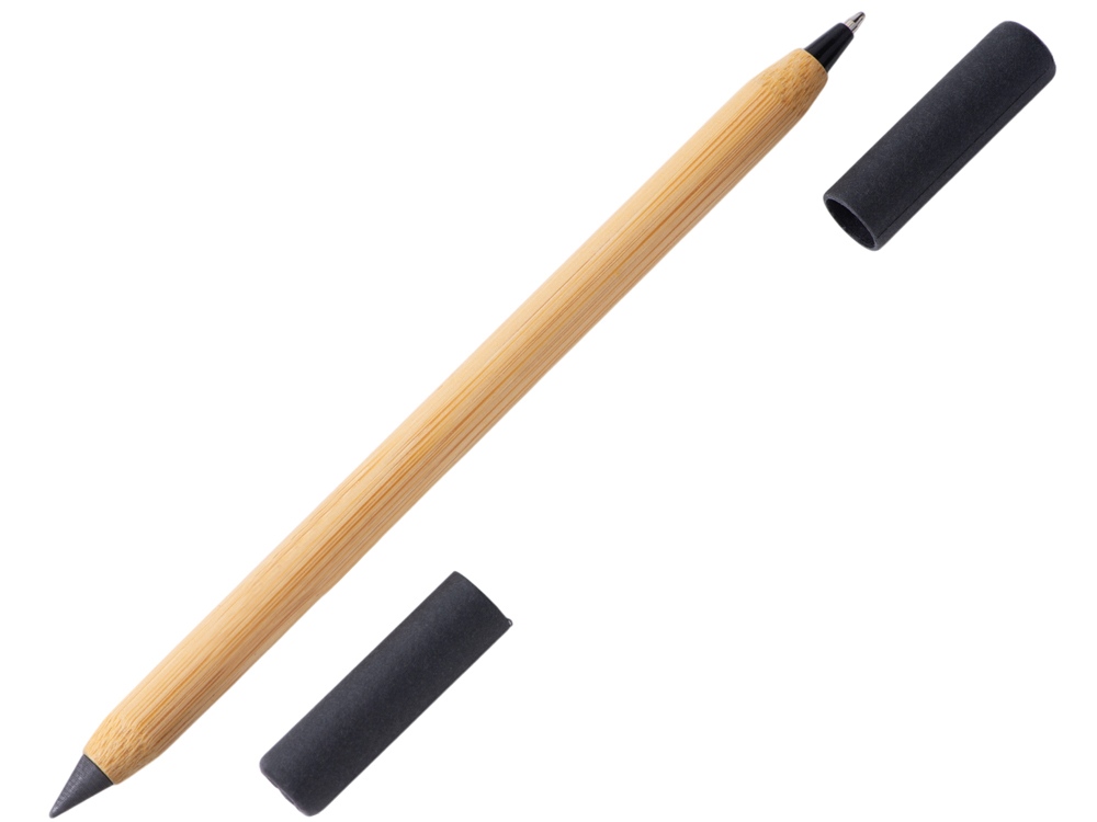 Вечный карандаш и ручка из бамбука Black bamboo, натуральный и черный-0