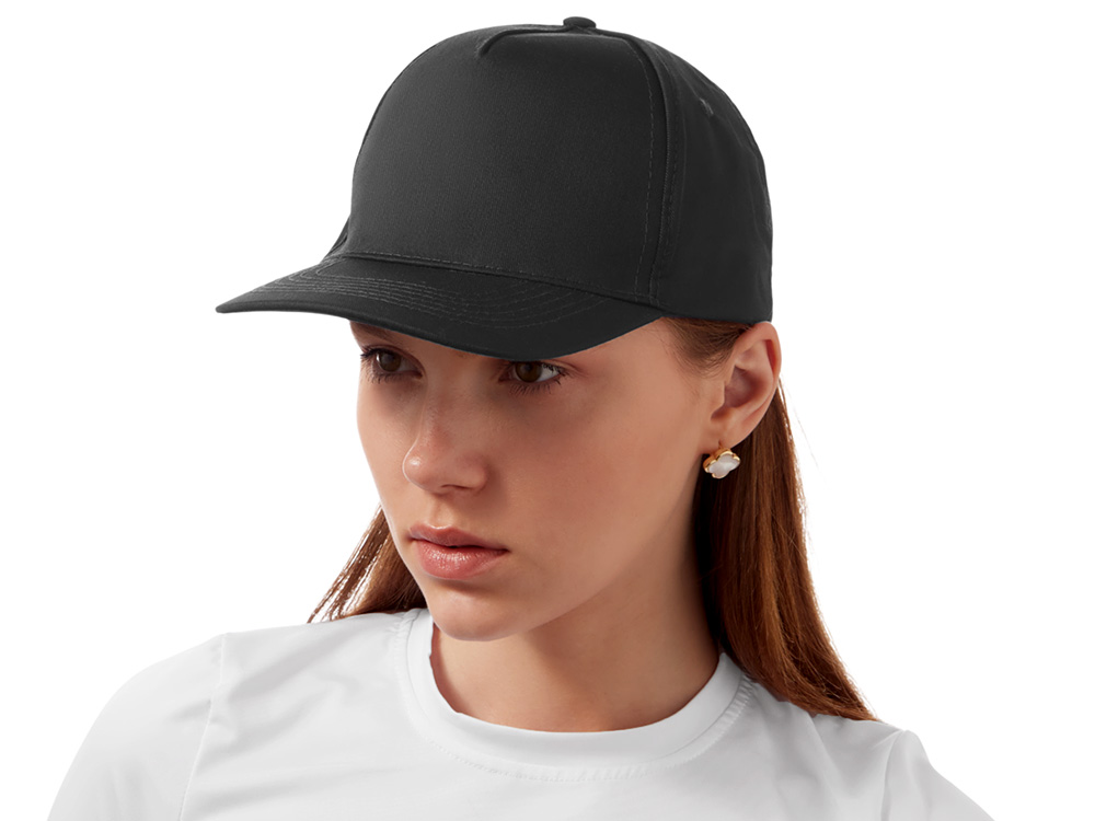 Бейсболка Mix 5-ти панельная 180 гр, черный-2