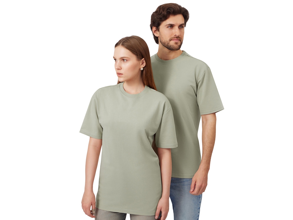 Футболка из френч терри Warsaw унисекс 220гр, оливковый-0