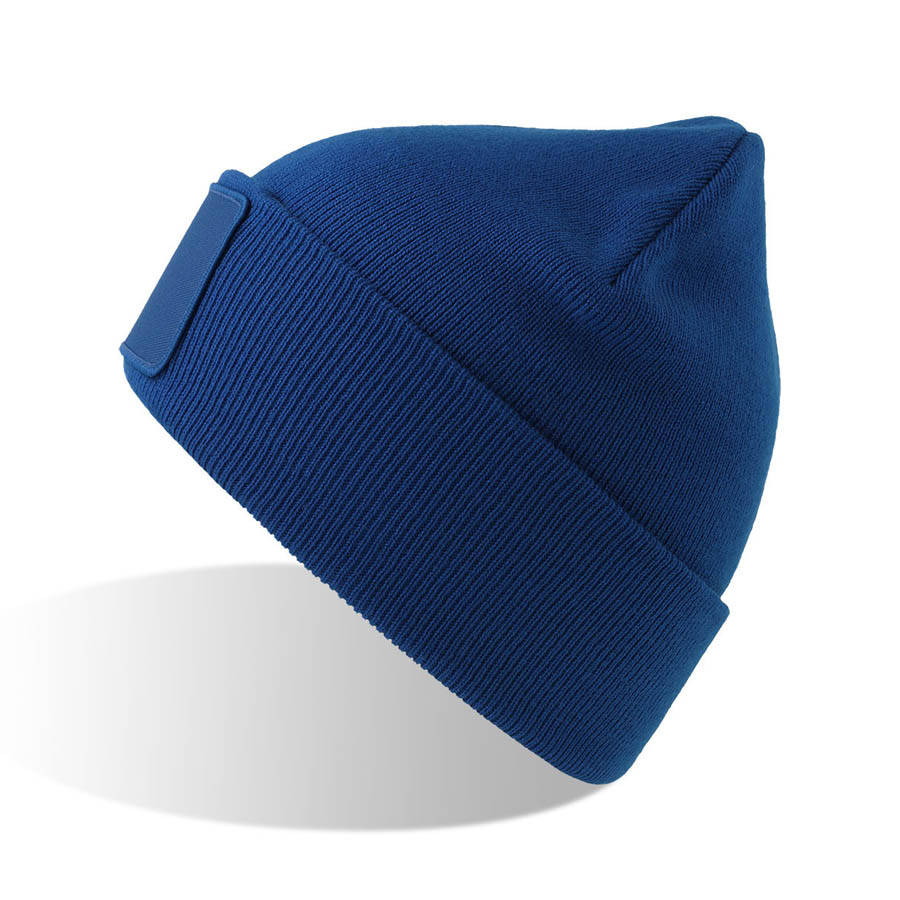Шапка вязаная  двойная Wind-S с патчем, ярко-синий-0