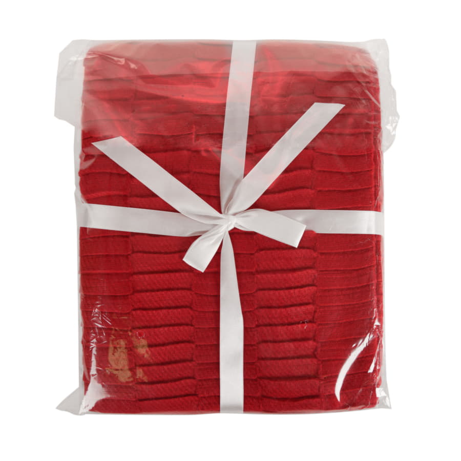 Плед WAVE, 130х150 см, акрил 180гр/м2, ярко-красный-1