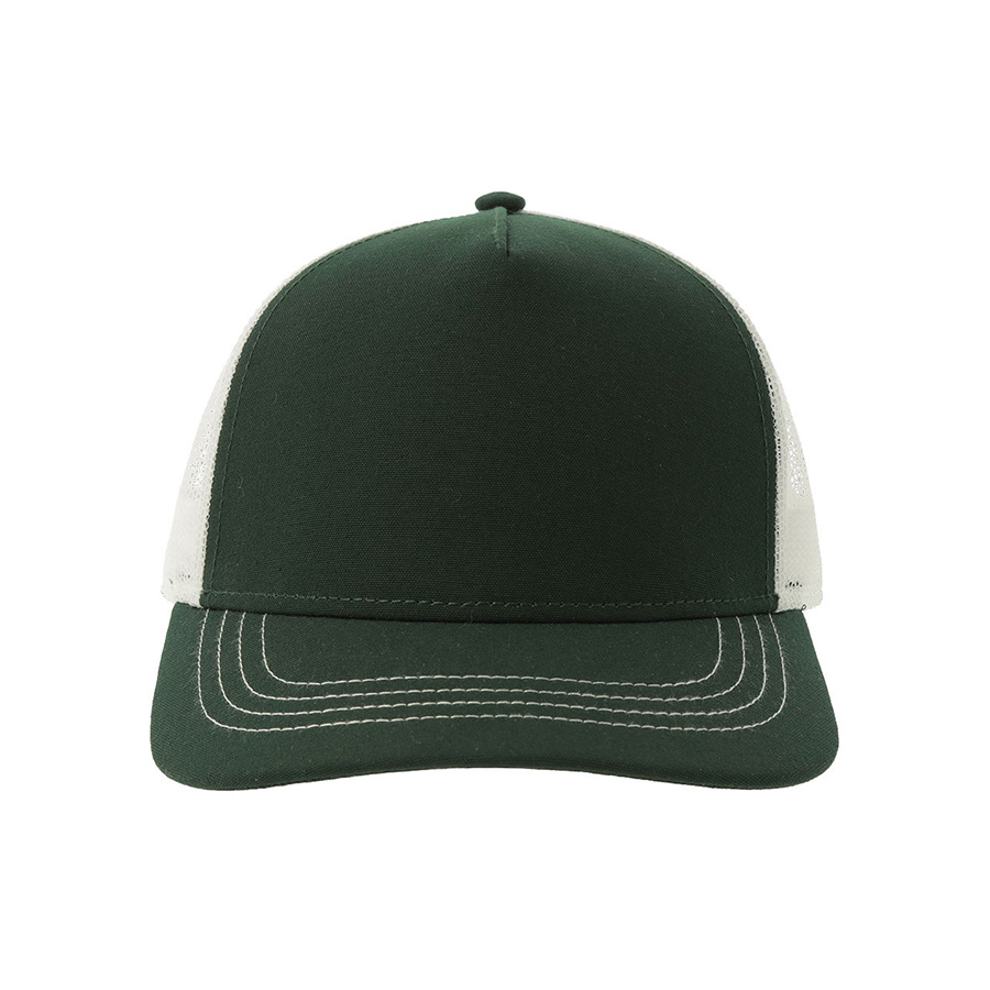 Бейсболка RAPPER CANVAS-S, 5 клиньев, пластиковая застёжка, темно-зеленый, белый-3