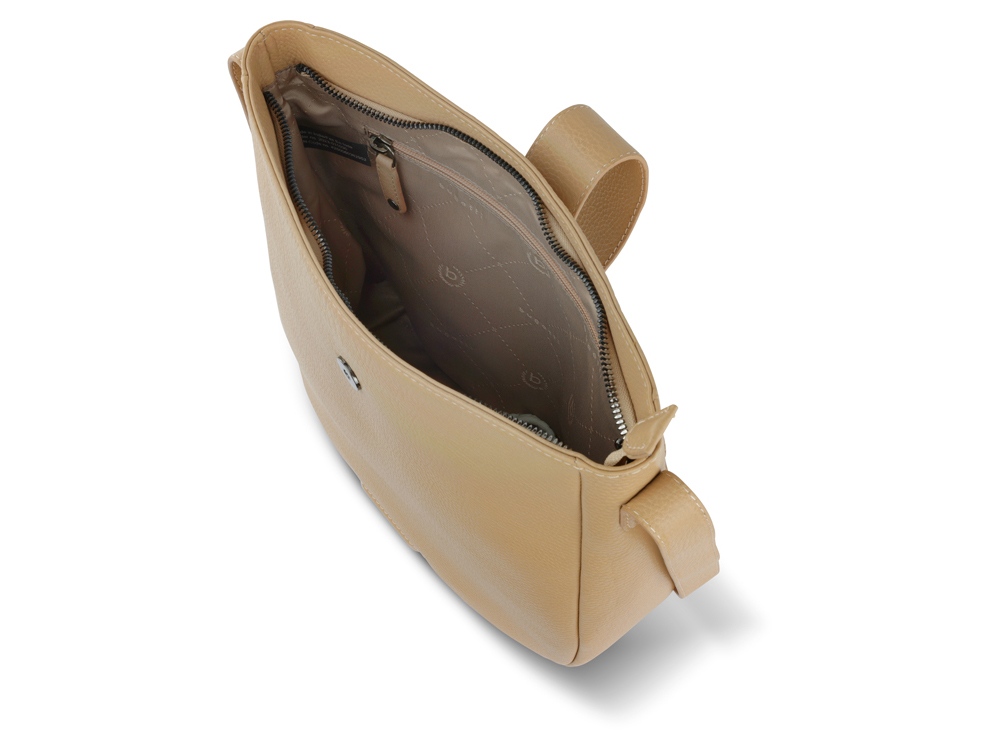 Сумка женская BUGATTI Elsa, песочного цвета, воловья кожа/полиэстер, 29х8х27 см-4