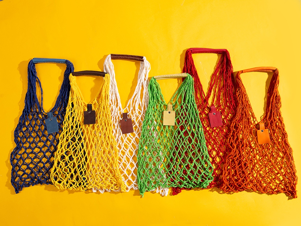 Авоська Dream L наплечная 25 литров с кожаными ручками, синий (12)-5