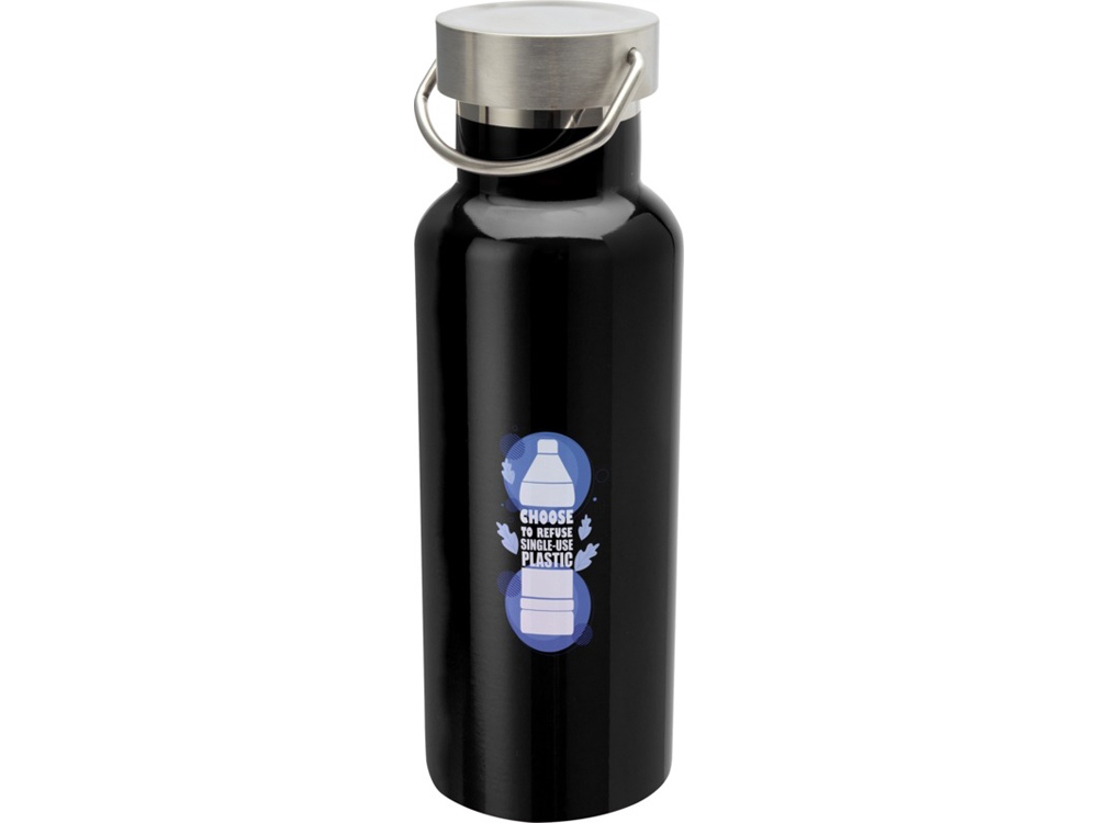Бутылка для воды Thor из нержавеющей стали, сертифицированной по стандарту RCS, сплошной черный-5
