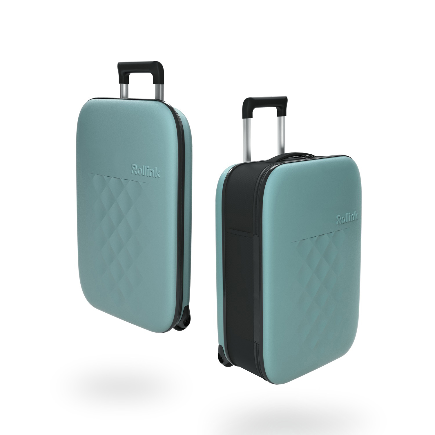 Чемодан складной Rollink Vega II 55x40x20 см, 2 колеса, бирюзовый-2