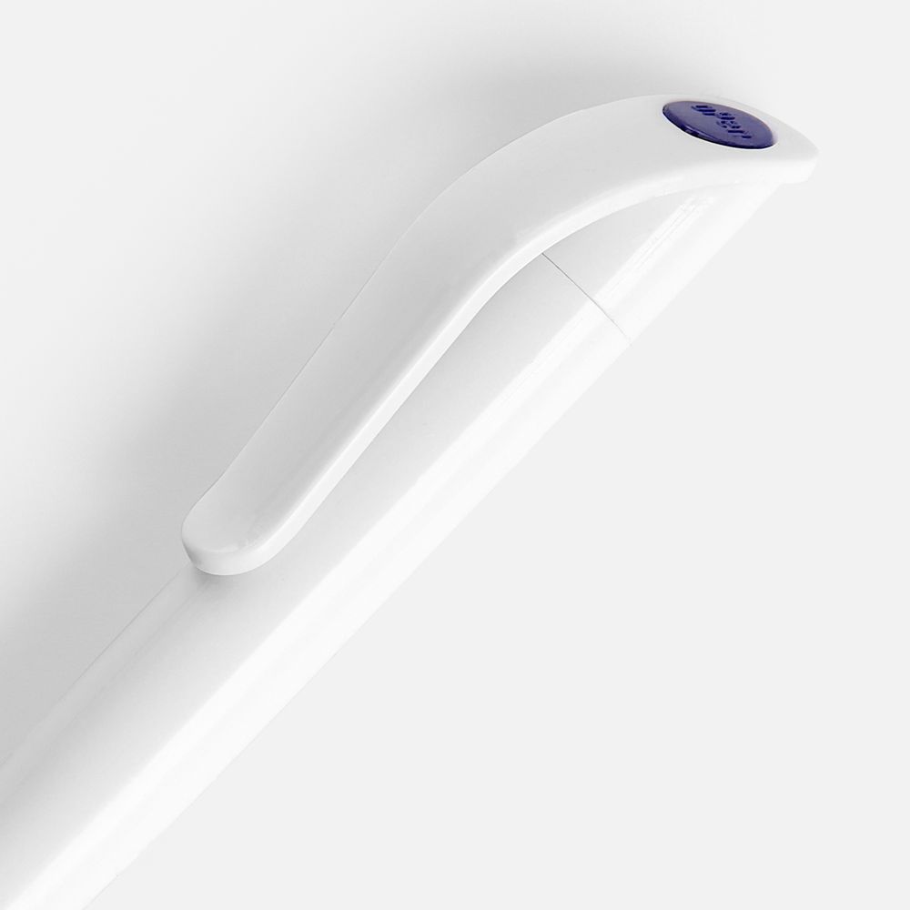 Ручка шариковая Grip, белая (молочная) с синим-2