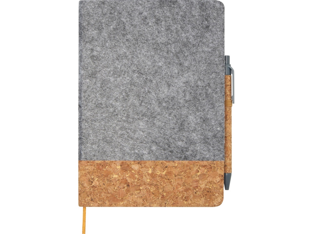 Veronica блокнот формата A5 в твердой обложке - Серый / Натуральный-1