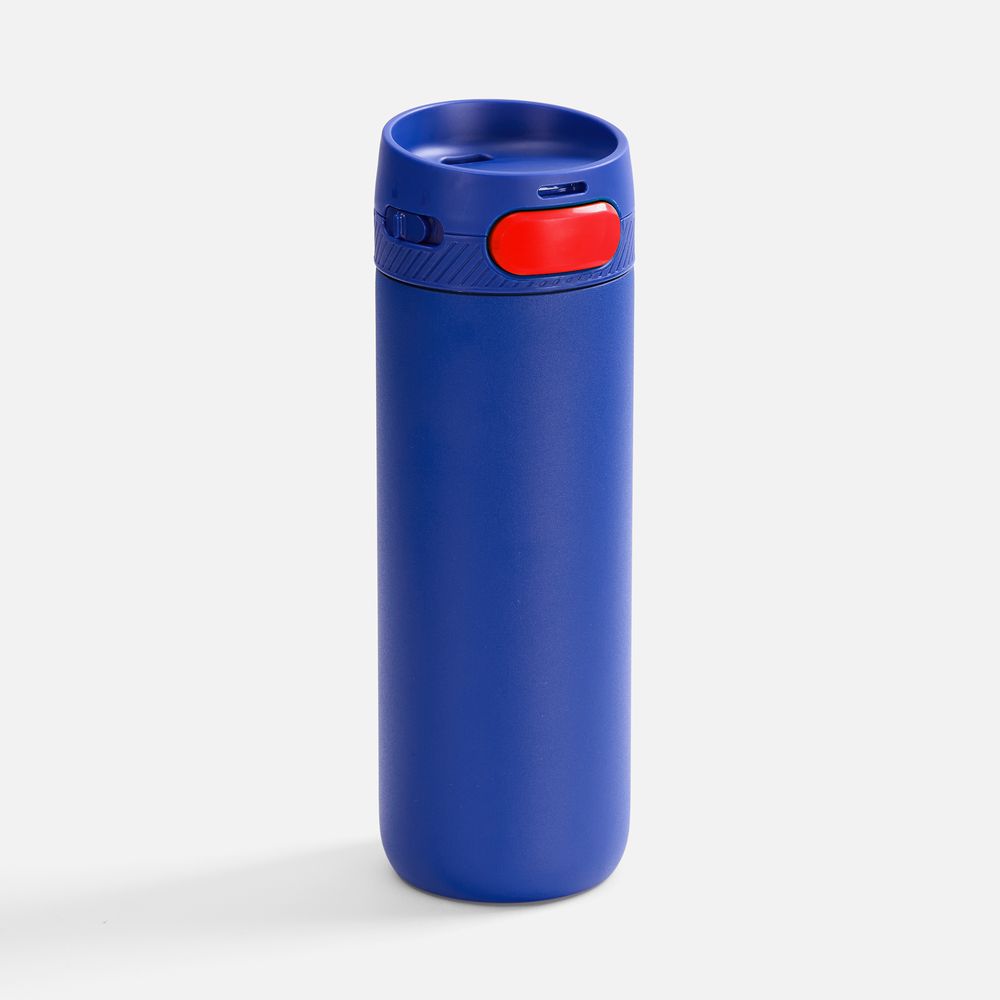 Термостакан X1 с цветной кнопкой, синий с красным-0