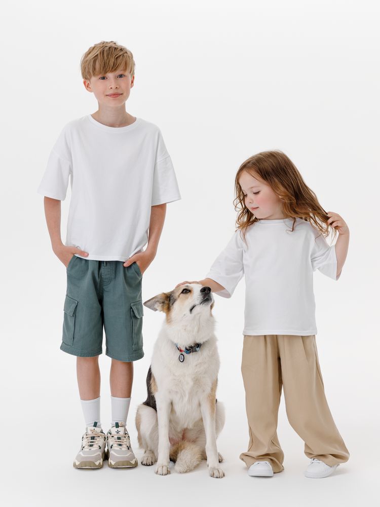 Футболка детская оверсайз Teezer, белая-5