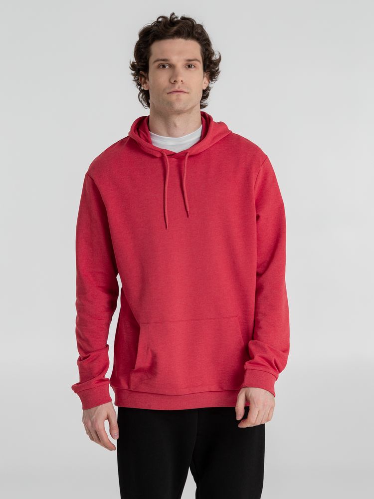 Толстовка с капюшоном унисекс Hoodie, красный меланж-6