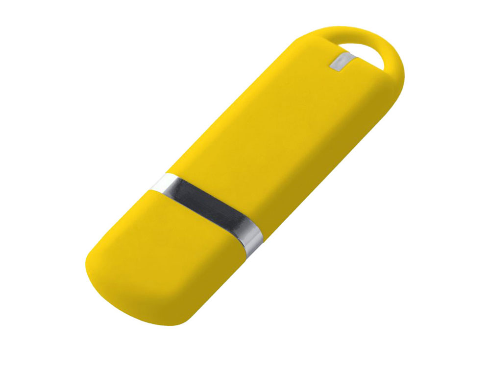 USB-флешка на 4 ГБ с покрытием soft-touch, жёлтый-0