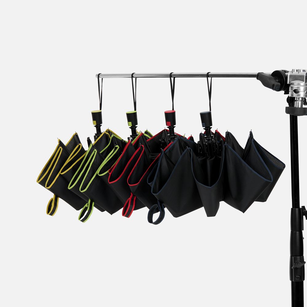 Зонт складной Edgeline, черный с желтым-3