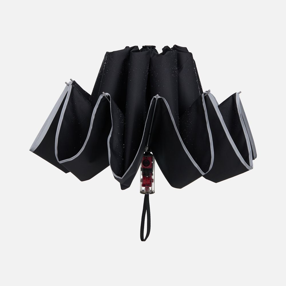 Зонт наоборот складной Futurum со светоотражающим кантом, черный-3