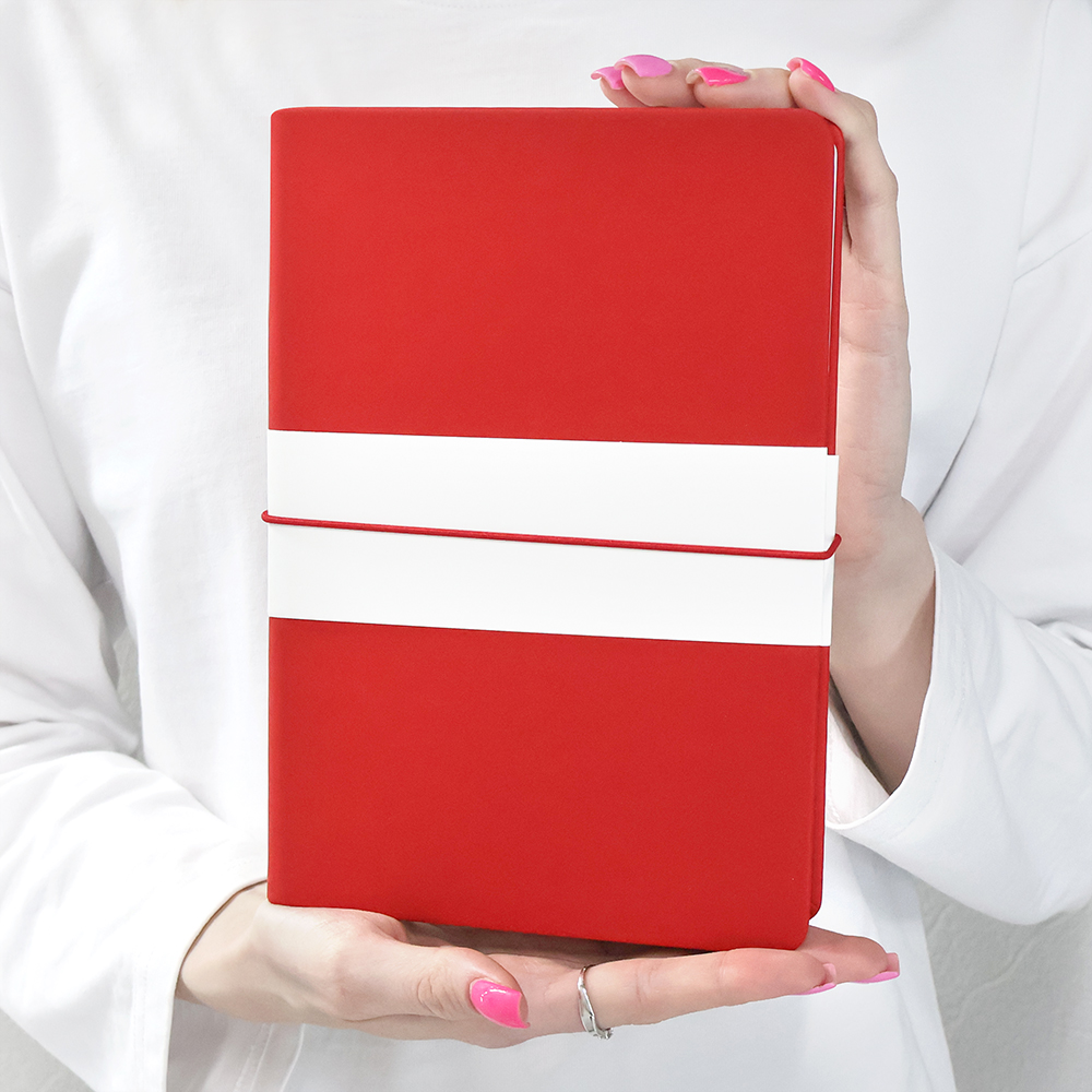 Блокнот A5 Veles в твёрдом переплёте, Красный-4