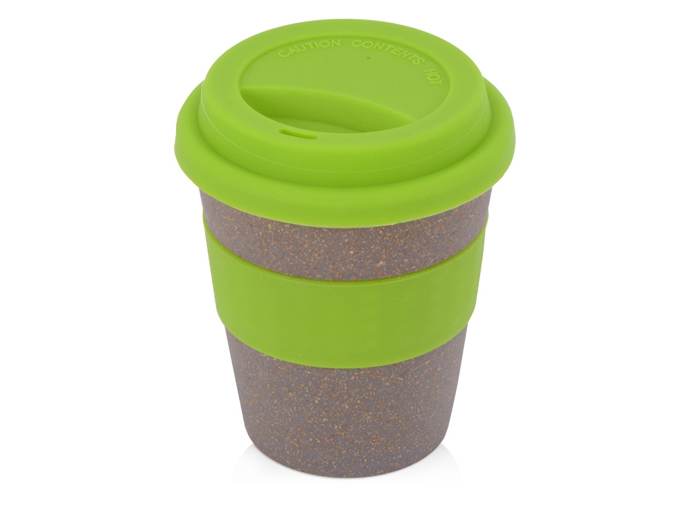 Стакан с силиконовой крышкой Cafe, зеленое яблоко-0