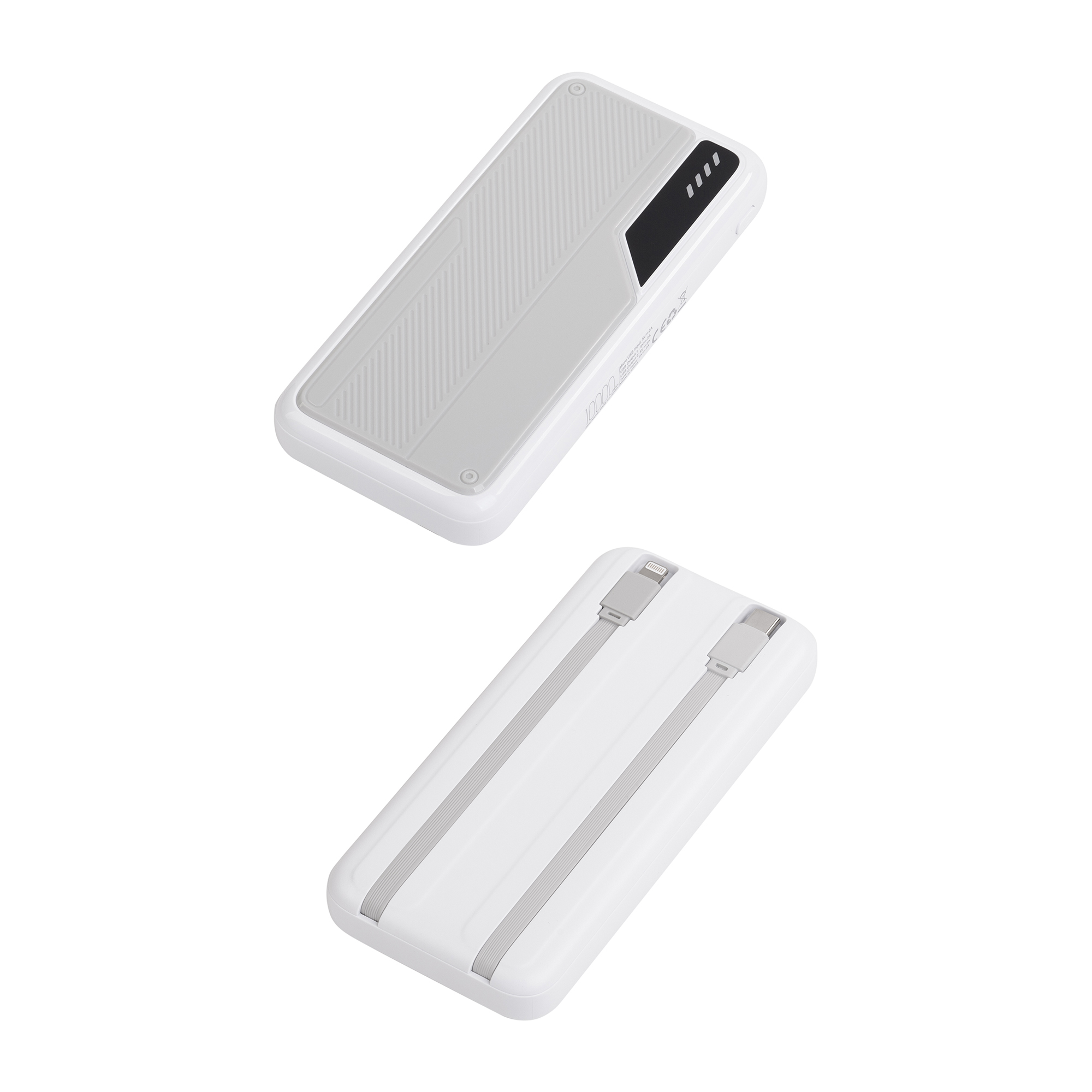 Зарядное устройство "Connect" 10000 mAh со встроенными Type-C/Lightning кабелями-3