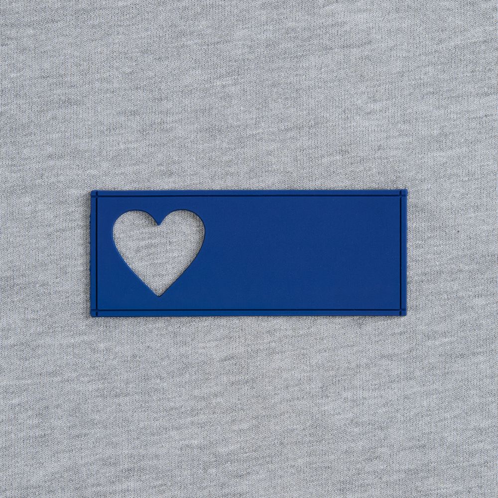 Лейбл из ПВХ с вырубкой «Сердце», синий-2